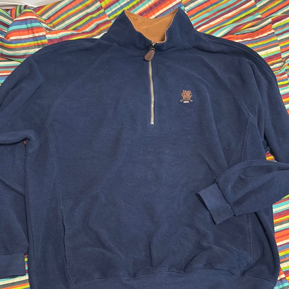 Straight down size extra large half zip heavy duty Men's Navy Half-Zip Sweater